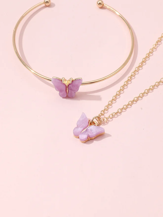 Take Two Take Two Set of 3 - Butterfly Necklace, Bangle and Earrings