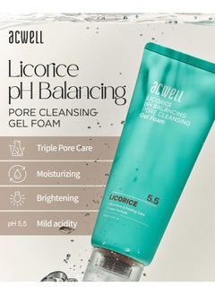 ACWELL Licorice Ph Balancing Pore Cleansing Gel Foam - Gentle, Hypoallergenic Facial Cleanser For Clear, Smooth Skin, Deep Pore Cleaning With Licorice Extract, Lha, For All Skin Types, 5.4 Fl.Oz. 