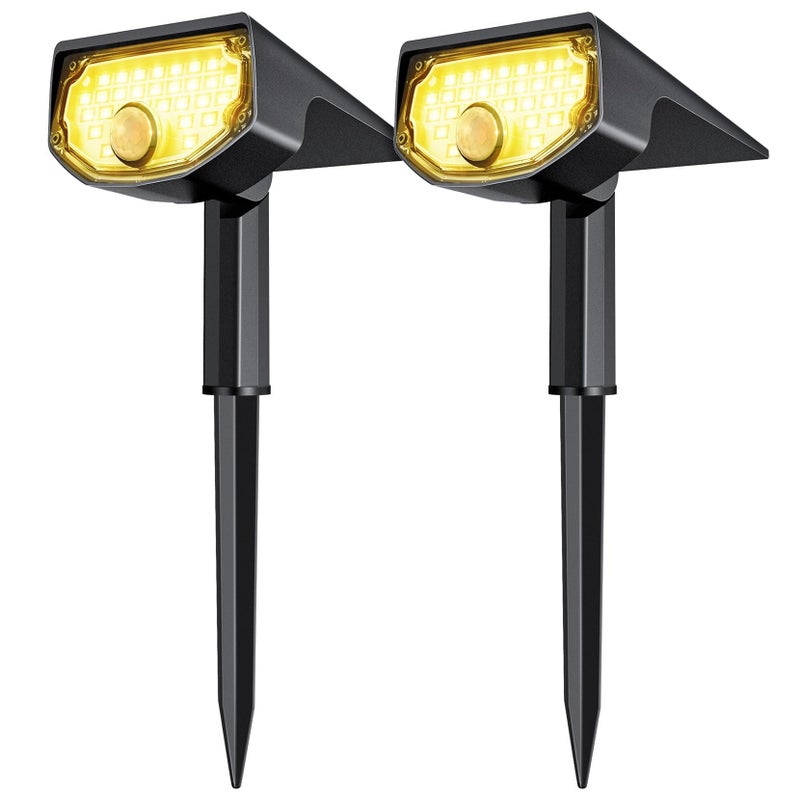 AloftSun Solar Motion Sensor Outdoor Lights,Waterproof Motion Sensor Spot Lights- 30 LED/3 Modes Solar Powered Spotlights,Landscape Lighting for Yard and Garden,Warm White,2 Pack - Image 1