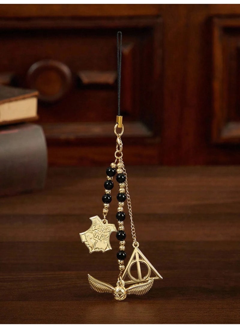 Harry Potter Inspired Keychain Made of Durable Metal and High-Quality Beads, Can Be Used as a Keychain, Bag Charm, or Phone Decoration Chain - Image 1