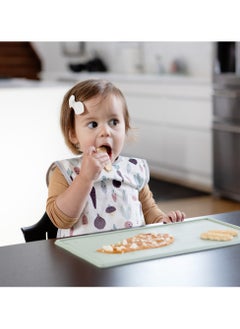 ezpz ezpz Tiny Placemat - 6 Months+ (Sage) - Non-Slip, 100% Silicone Placemat for Toddlers and Babies - Fits on Most Highchair Trays - Rolls-Up - Dishwasher Safe  - Image 4
