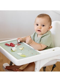 ezpz ezpz Tiny Placemat - 6 Months+ (Sage) - Non-Slip, 100% Silicone Placemat for Toddlers and Babies - Fits on Most Highchair Trays - Rolls-Up - Dishwasher Safe  - Image 2