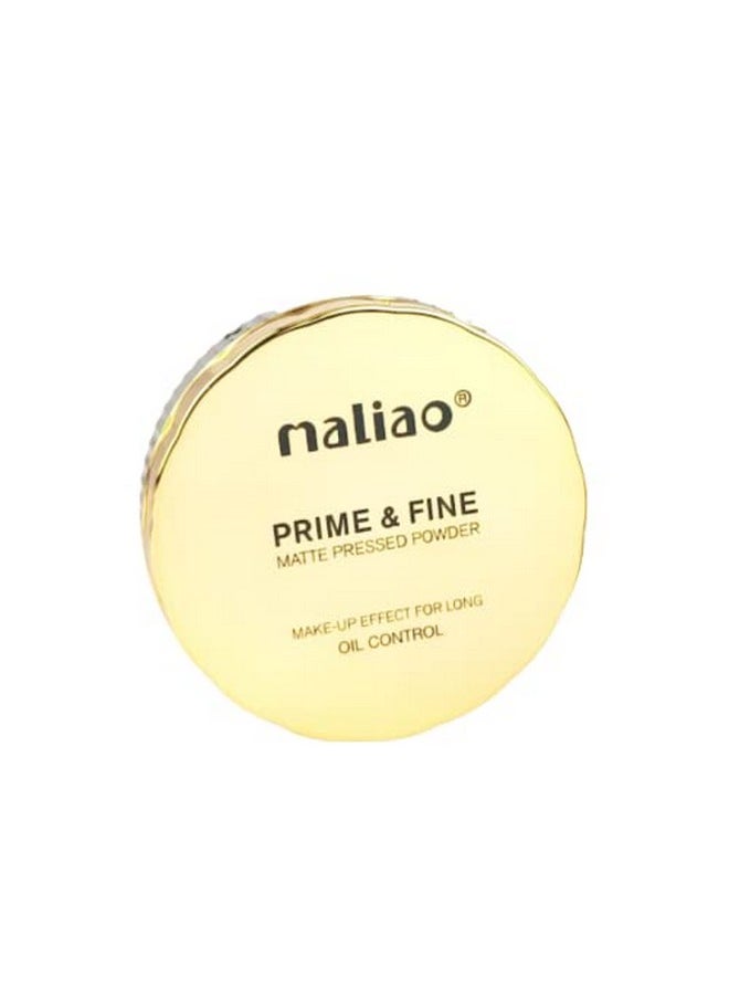 maliao - Oil Control 2 In 1 Prime & Fine Matte Pressed Powder Compact Velvety Natural Look Soft Focus Effect Undetectable Finish 20G - Image 1