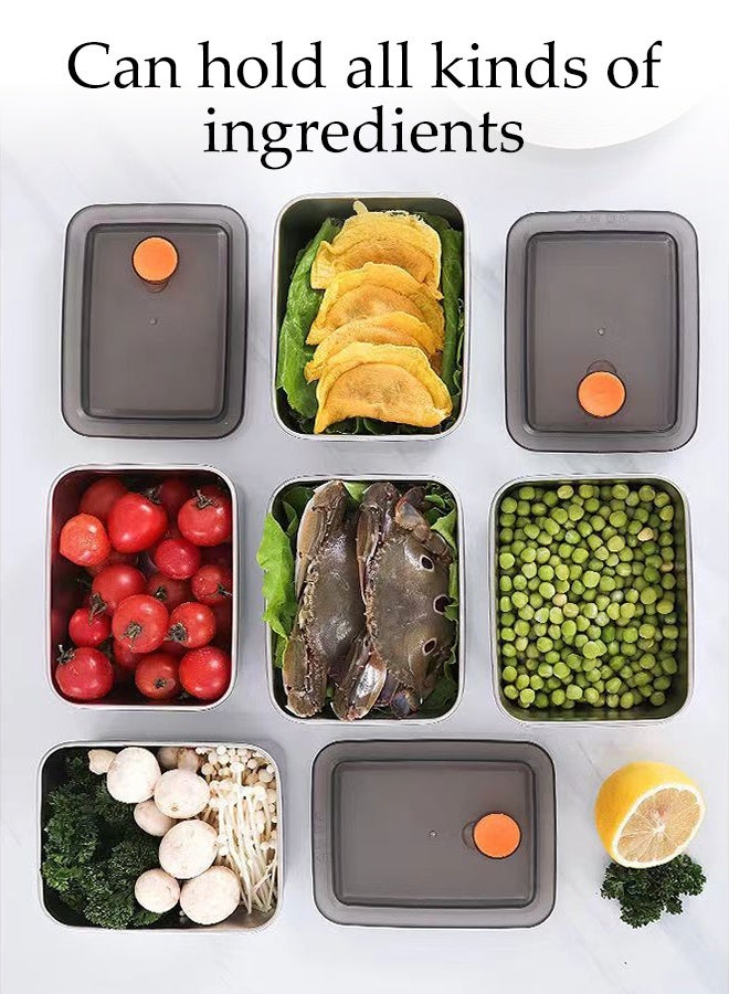 DUNISO 4 Pack Stainless Steel Food Storage Box， with Leak Proof Plastic Lids,  Reusable Metal Food Storage Bento ,Airtight Bento Boxes 500 ml（Rectangular) - Image 5