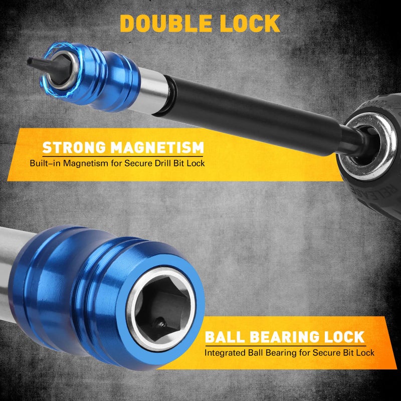 ELEAD 4-Piece 2", 4", 6", 12" Drill Bit Extension Set, Magnetic Screwdriver Bit Holder Extender with Aluminum Sleeve, 1/4 Inch Hex Shank Quick Release Extension Adapter, Durable CR-V Steel - Image 5