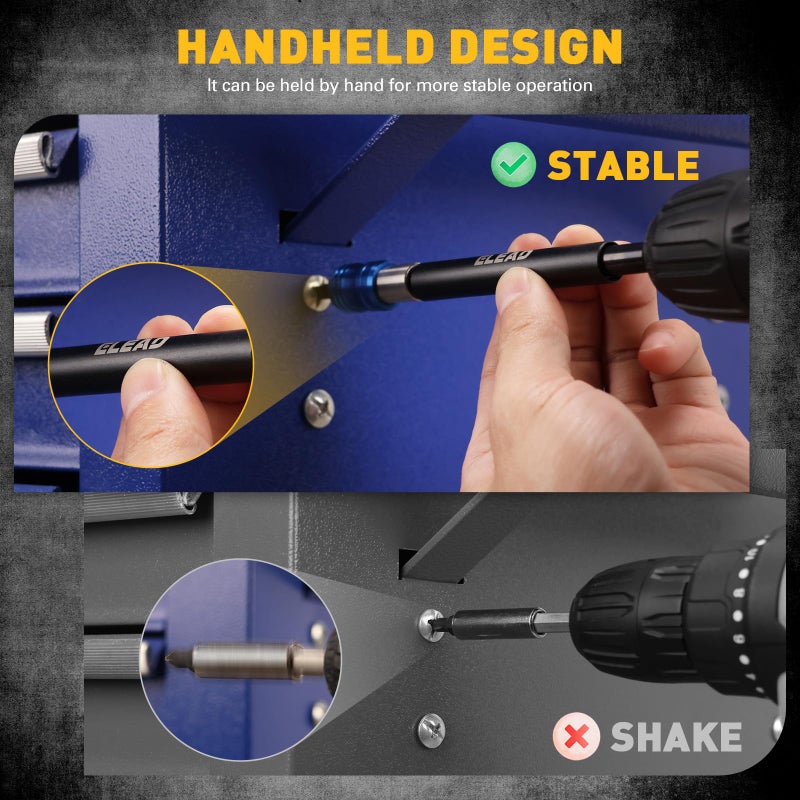 ELEAD 4-Piece 2", 4", 6", 12" Drill Bit Extension Set, Magnetic Screwdriver Bit Holder Extender with Aluminum Sleeve, 1/4 Inch Hex Shank Quick Release Extension Adapter, Durable CR-V Steel - Image 4