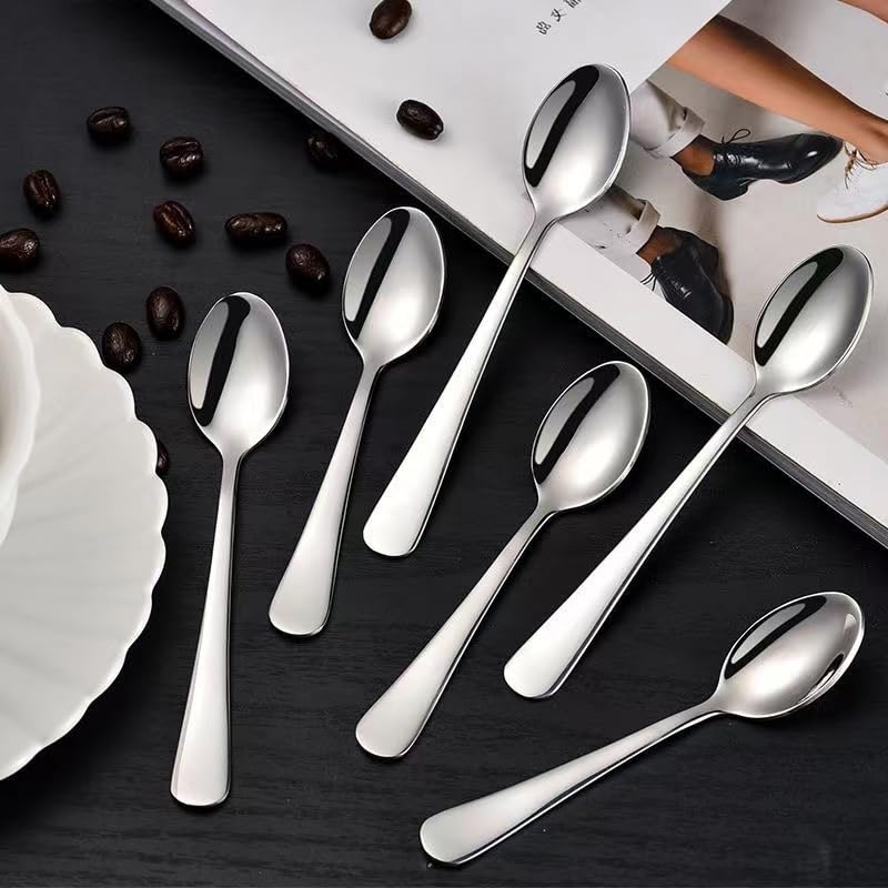 Wesdxc56 Demitasse Espresso Spoons Set of 12, Mini Coffee Spoon, 18/10 Stainless Steel Small Spoons for Dessert, Tea, Appetizer, 4.7 - Image 3