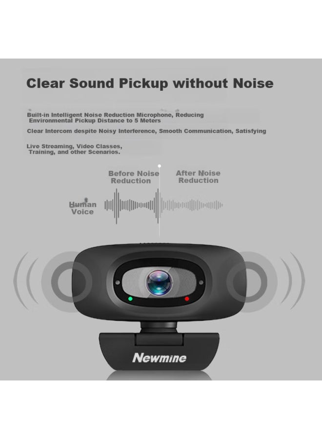 Newmine 2k Hd Webcam With Microphone Wide Angle For Desktop Laptop External Camera Home Video Conference Office Usb Plug And Play - Image 2