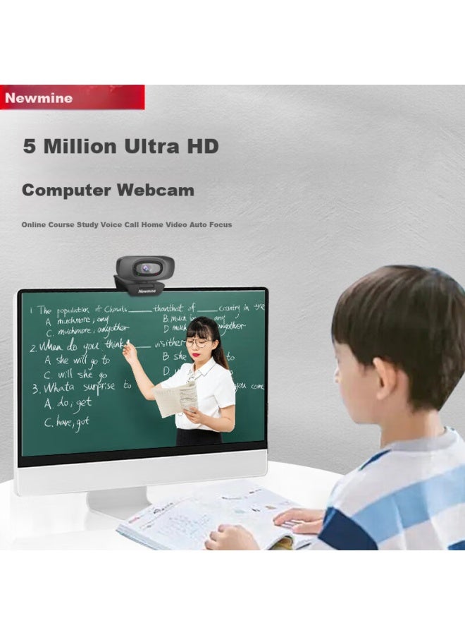 Newmine 2k Hd Webcam With Microphone Wide Angle For Desktop Laptop External Camera Home Video Conference Office Usb Plug And Play - Image 1