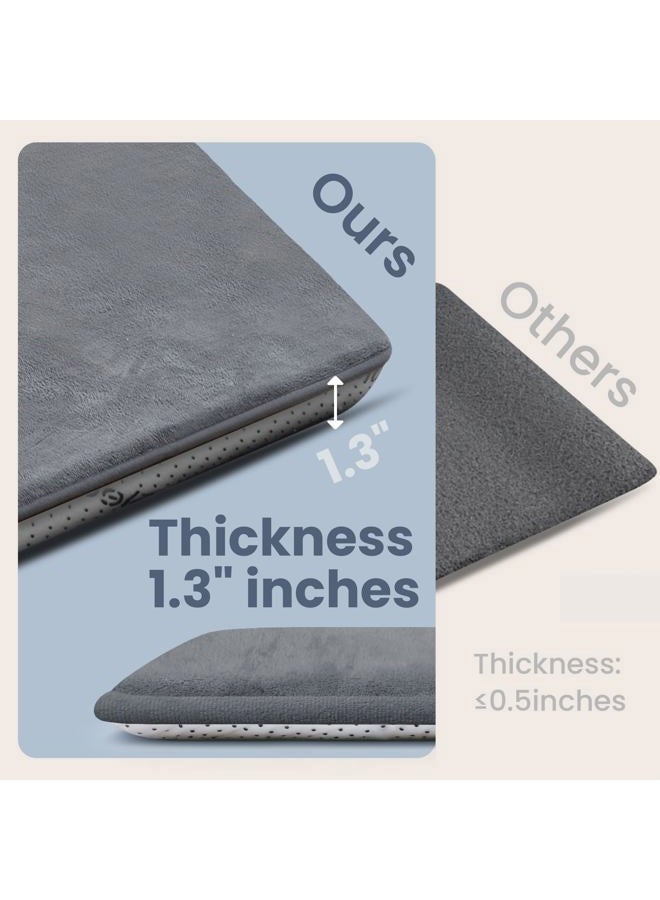 Huloo Sleep Baby Play Mat for Floor,1.3" Thick Elasti-Foam 50"×74" Playpen Mat for Tummy Time,Water Repellent Soft Coral Velvet for Toddler,Infant,Kids,Non-Slip Backing Safe for Crawling(Dark Grey) - Image 2