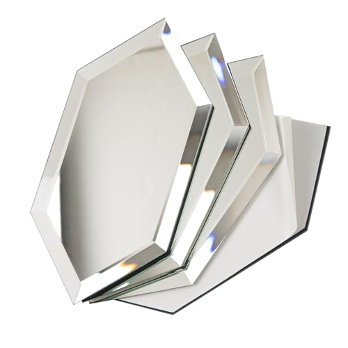 Lovdeco Peel and Stick Beveled Mirror Tile, Mirror Backsplash for Kitchen Bathroom Wall, 4x7.87 Inches Hexagon, Silver (30 Pcs, 4.8 SQ.FT.) - Image 1