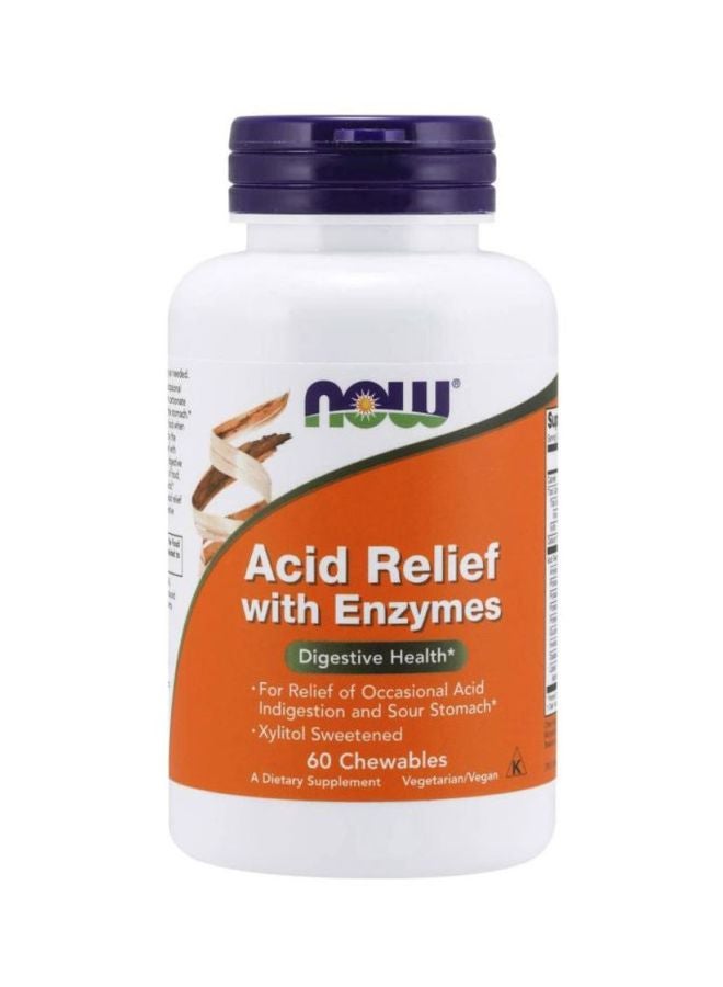 Now Foods Acid Relief With Enzymes 60 Chewables - Image 1