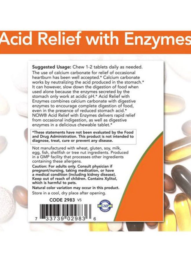 Now Foods Acid Relief With Enzymes 60 Chewables - Image 3