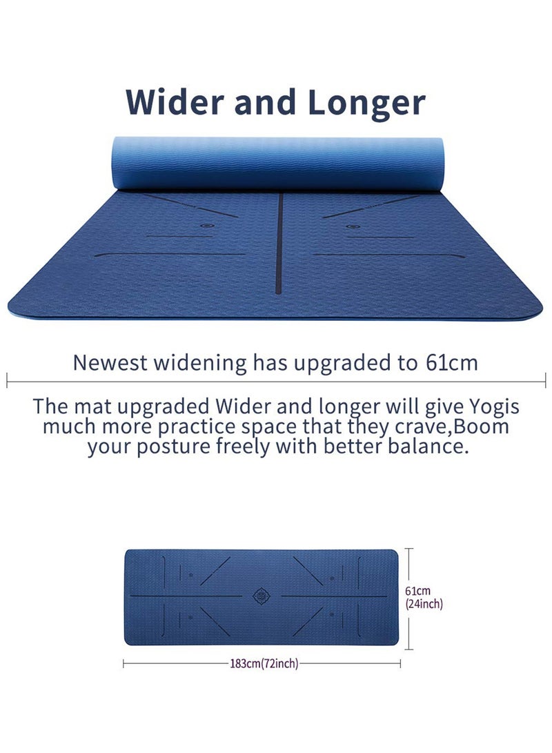 Taimi 6mm Yoga Mat High-resistance for Shock-absorbing, and Knee-supporting Made of High-quality Materials - Lightweight Yoga Mat With a Modern, Stylish Design and a Bag for Easy Portability - Non-slip, Lightweight Training Mat for Yoga, Pilates, Fitness, and Home Exercises - 183x61cm - Image 2