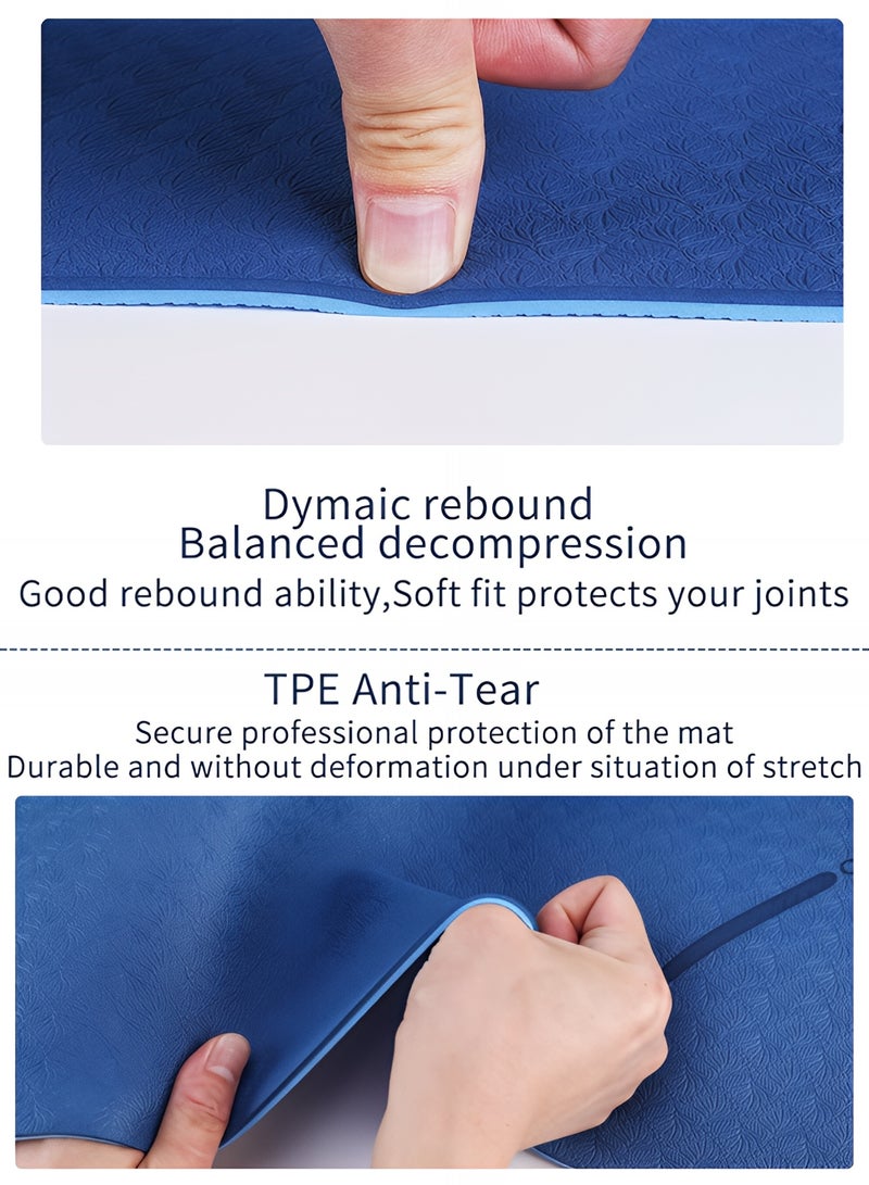 Taimi 6mm Yoga Mat High-resistance for Shock-absorbing, and Knee-supporting Made of High-quality Materials - Lightweight Yoga Mat With a Modern, Stylish Design and a Bag for Easy Portability - Non-slip, Lightweight Training Mat for Yoga, Pilates, Fitness, and Home Exercises - 183x61cm - Image 4