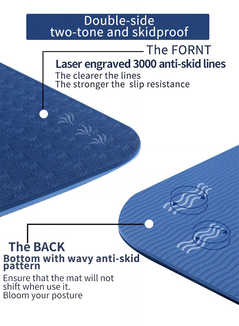 Taimi 6mm Yoga Mat High-resistance for Shock-absorbing, and Knee-supporting Made of High-quality Materials - Lightweight Yoga Mat With a Modern, Stylish Design and a Bag for Easy Portability - Non-slip, Lightweight Training Mat for Yoga, Pilates, Fitness, and Home Exercises - 183x61cm - Image 5