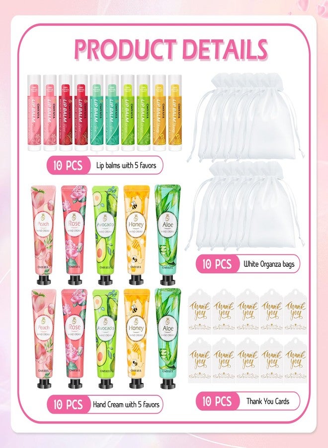 LFENYIGI 20 Pack Bulk Gifts, Lip Balm Bulk and Hand Cream Gift Set With Organza Bag Thank You Card,Thank You Gift,Bridal Wedding Favors & Baby Shower Wedding Gifts For Guests, Christmas Gift Stocking Stuffers - Image 2