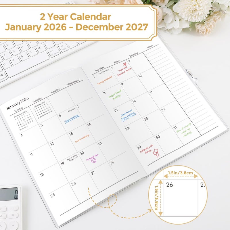 SKYDUE B5 Monthly Planner 2026-2027, 2 Year Calendar Planner from January 2026 to December 2027, 7"x 10" Organizational Planner for Office, School & Personal Use - Image 5