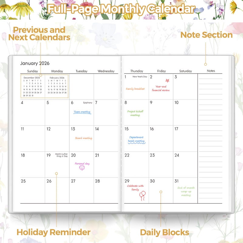 SKYDUE B5 Monthly Planner 2026-2027, 2 Year Calendar Planner from January 2026 to December 2027, 7"x 10" Organizational Planner for Office, School & Personal Use - Image 2
