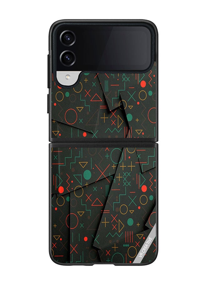 VR CREATIVE Protective Case Cover For Samsung Galaxy Z Flip4 Geomatric Circles Design Multicolour - Image 1