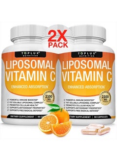 Toplux Liposomal Vitamin C 2100mg High Absorption Fat Soluble VIT C - Immune Support Collagen Booster Immunity Defense & Powerful Antioxidant, MCT Oil & Sunflower Lecithin, Acsorbic Acid, Vegan Non-GMO  - Image 1