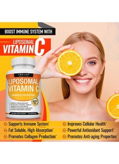 Toplux Liposomal Vitamin C 2100mg High Absorption Fat Soluble VIT C - Immune Support Collagen Booster Immunity Defense & Powerful Antioxidant, MCT Oil & Sunflower Lecithin, Acsorbic Acid, Vegan Non-GMO  - Image 3