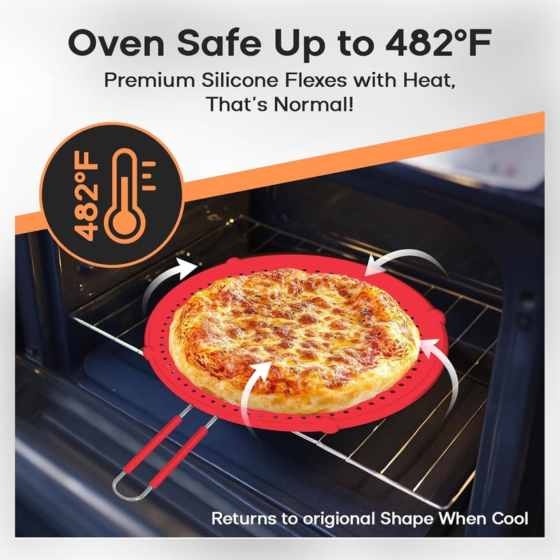 Beckon Ware Splatter Screen for Frying Pan | USA Brand | 13-Inch Red, Fit Pans (12" to 13") Silicone Grease Splatter Guard for Frying Pan and Stove by - Image 4