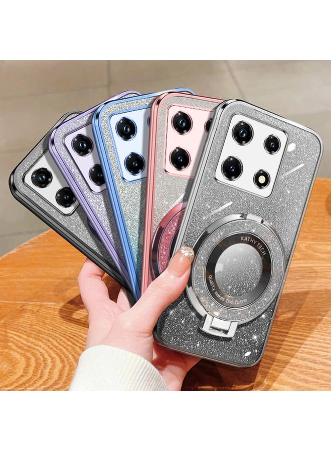 Zaboon Case For Infinix Note 30 Pro Plated Gradient Glitter Round Holder TPU Phone Case - Image 2