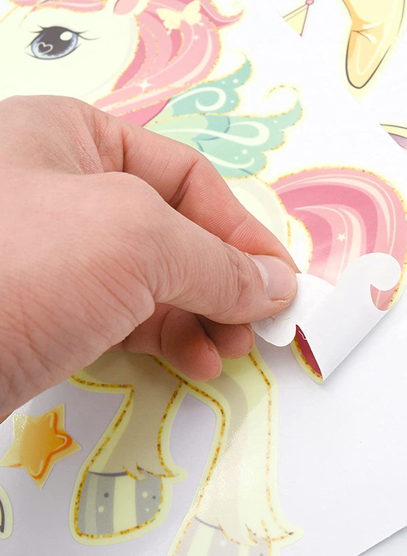 SOLARAE Wall Decals Glow in The Dark Stars and Unicorn Glowing Castle Moon and Rainbow StickersLuminous Ceiling Decor for Kids Bedroom Great Wall Decor for Girls and Boys Gift 174 pcs - Image 4