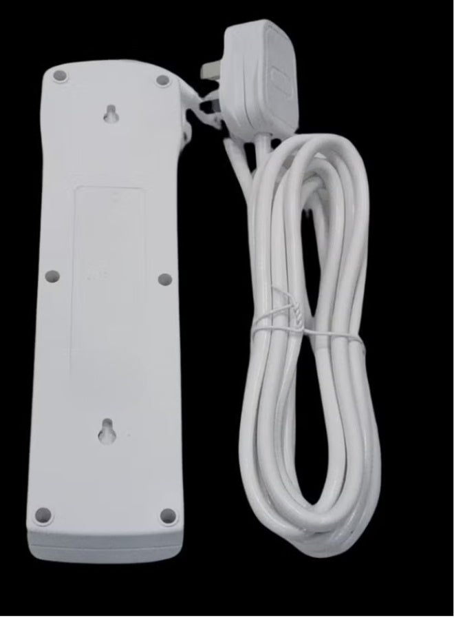 Power Strip Extension Cord 3-Way 3 Meter,3-Outlets, Extra Long Cable,Power Socket Extention Best For Home,Office,Kitchen and Travel,(White) ((3Meter)) - Image 2