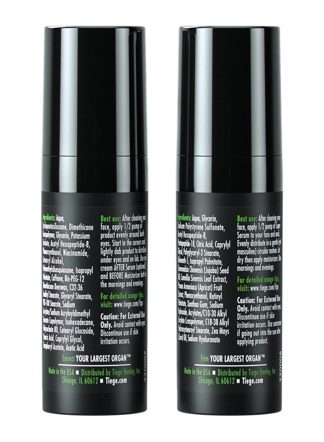 Tiege Hanley Morning and Night Facial Firming Serum (SUPER SERUM) and Eye Cream (EYES) for Men | Anti-Aging Pack | Sodium Hyaluronate and Retinyl Palmitate for Tighter, Smoother Skin | Caffeine to Fight Dark Circles | 0.5 ounces each - Image 2