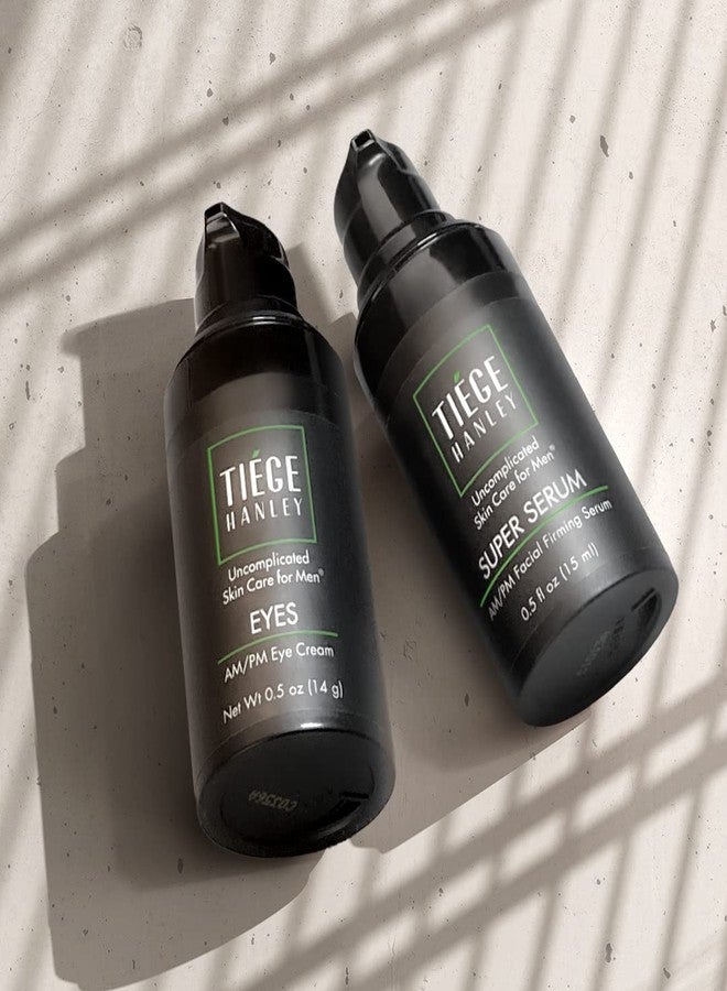 Tiege Hanley Morning and Night Facial Firming Serum (SUPER SERUM) and Eye Cream (EYES) for Men | Anti-Aging Pack | Sodium Hyaluronate and Retinyl Palmitate for Tighter, Smoother Skin | Caffeine to Fight Dark Circles | 0.5 ounces each - Image 3
