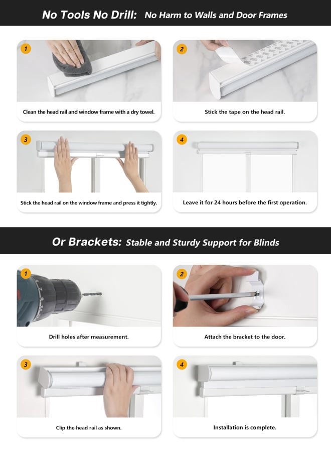 LazBlinds ستائر زيبرا بدون حفر للأبواب الفرنسية، ستائر بدون حبال للأبواب بعرض تغطية 20 بوصة، تصميم بفجوة صغيرة لتصفية الضوء، ستائر شفافة للنوافذ الداخلية، 20 5/8 بوصة عرض × 24 بوصة طول، أبيض - Image 5