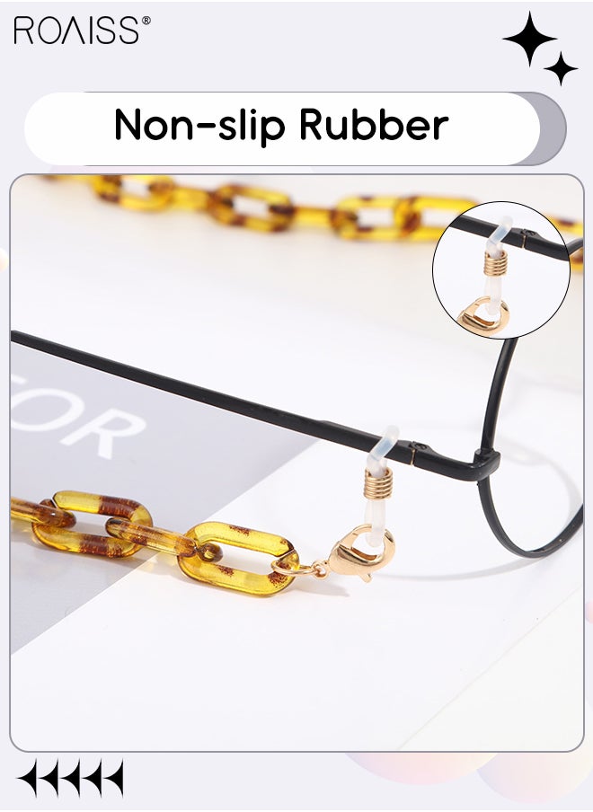 roaiss 3Pcs Acrylic Glasses Chains for Women, Eyewear Strap Holders Hanging Neck Rope Windproof Mask Lanyard Eyeglasses Accessory, 75cm  - Image 3