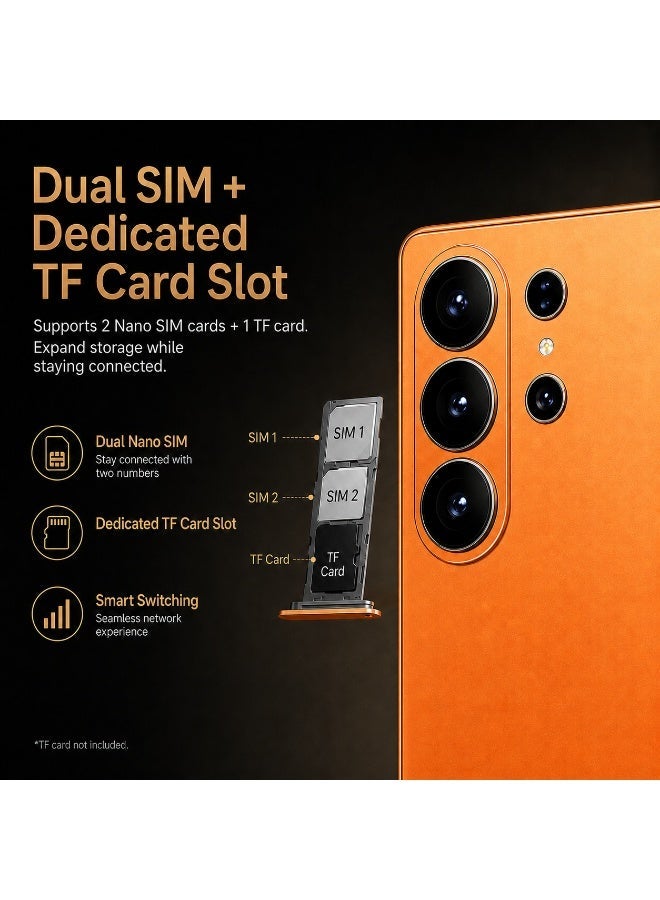 CALUS S26 Ultra 2026 new smart phone, 6.9-inch HD display, 12GB RAM and 256GB storage, supports 5G, HD cameras, comes with a headset case and a USB cable dual card slot, which is an ideal birthday and holiday gift. - Image 4
