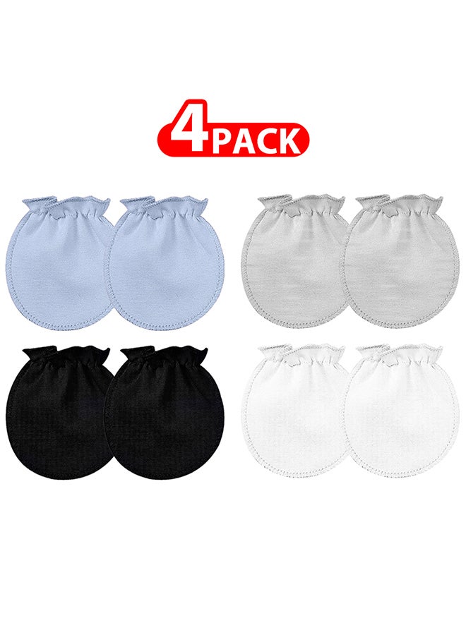 MARGOUN 4 Packs Newborn Baby Mittens Anti Scratch Baby Mittens No Scratch Mittens Baby Gloves for 0-6 Months Boys Girls Multicolour - Image 1