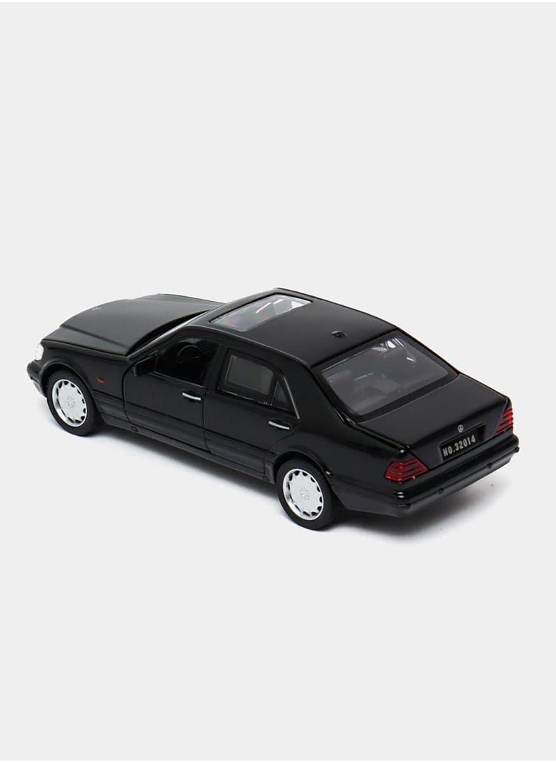Toys Mercedes Ghost S600 V12 black metal kit car with headlights - 1:32  - Image 3