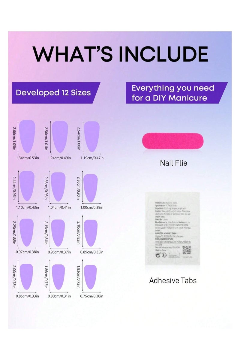 اظافر مزيفه بشكل لوزي تحتوي العلبه على 24 ظفر مع مبرد اظافر و صمغ - Image 5