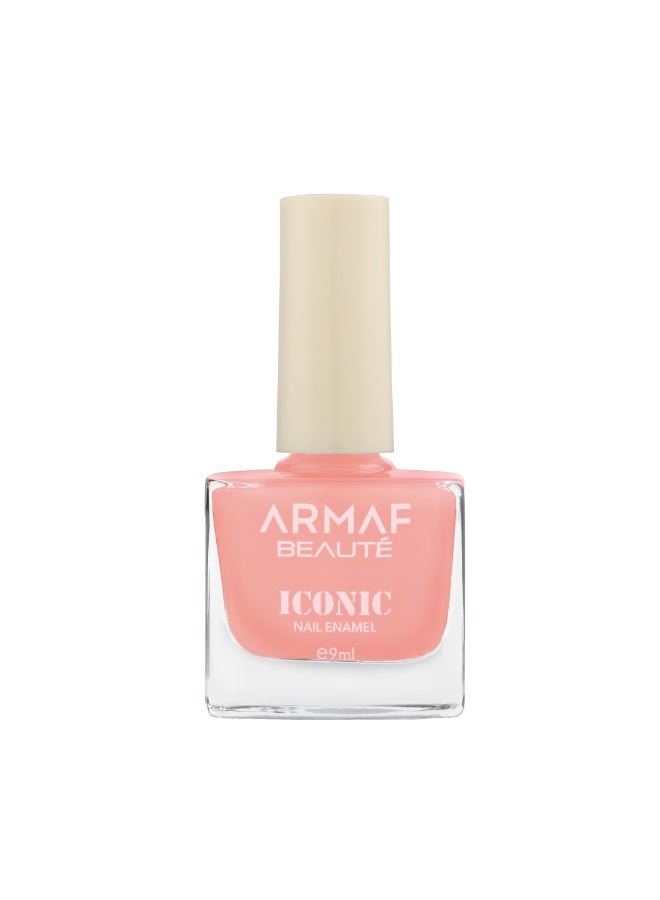 Armaf Beaute Iconic Nail Enamel 076 Coral Pink, 9ml | High Shine Nail Polish | Chip-Resistant Formula | Smooth Gloss Finish | Long-Lasting & Easy Application - Image 1