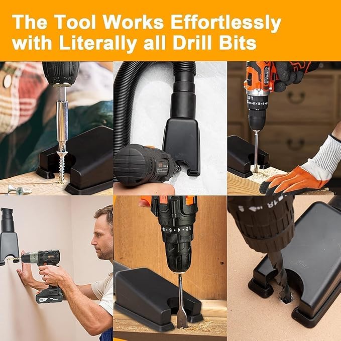 GNOLY GNOLY Dust Extraction Tool Vacuum Attachment Dust Collector Cleaner Quick Remove Woodworking Dust Debris from Drill Hole 1Pcs - Image 5