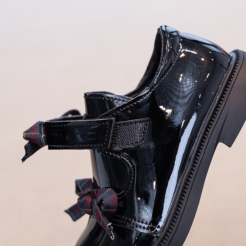 Girls'' Princess Shoes 2025 New Autumn and Winter Children''s Small Leather Shoes for Girls, Black Loafers, Soft-Soled Single Shoes - Image 4