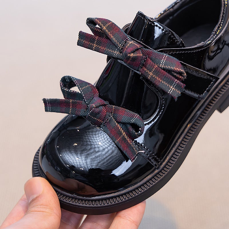 Girls'' Princess Shoes 2025 New Autumn and Winter Children''s Small Leather Shoes for Girls, Black Loafers, Soft-Soled Single Shoes - Image 5