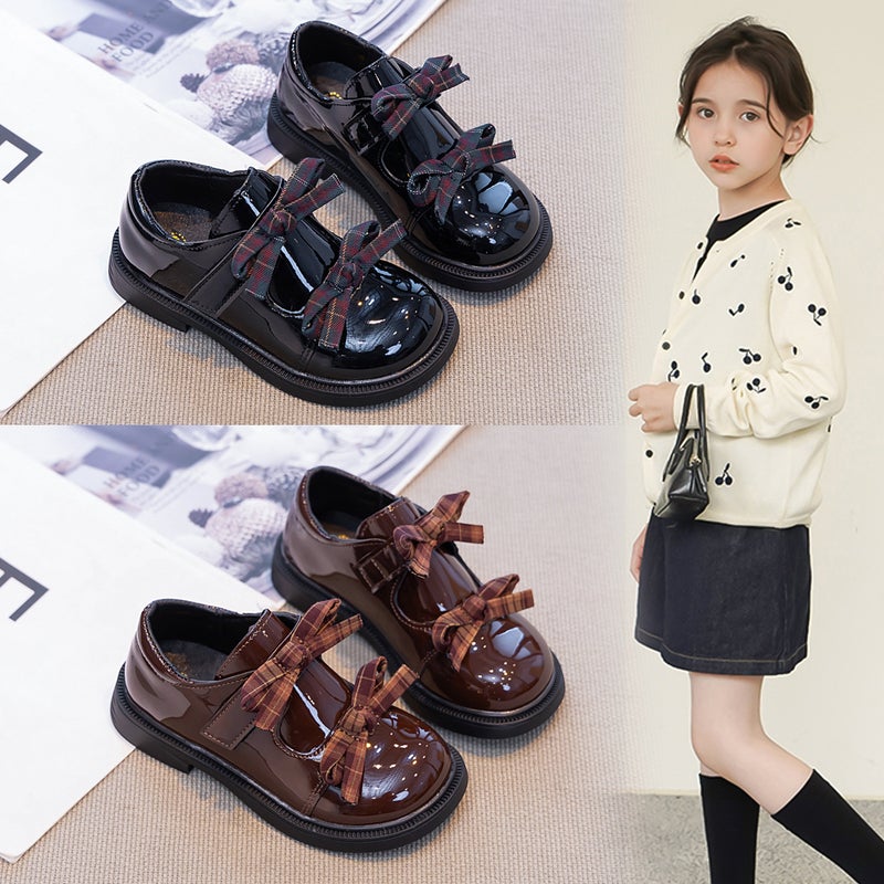 Girls'' Princess Shoes 2025 New Autumn and Winter Children''s Small Leather Shoes for Girls, Black Loafers, Soft-Soled Single Shoes - Image 2