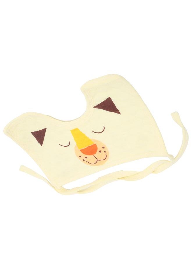 Thoraya Cartoon Pattern Saliva Towel Bib with Strap Soft Cotton Bib for Infant Adorable BabyLight Yellow  - Image 4