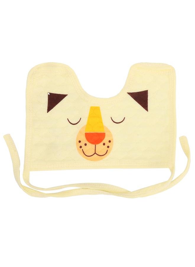 Thoraya Cartoon Pattern Saliva Towel Bib with Strap Soft Cotton Bib for Infant Adorable BabyLight Yellow  - Image 1