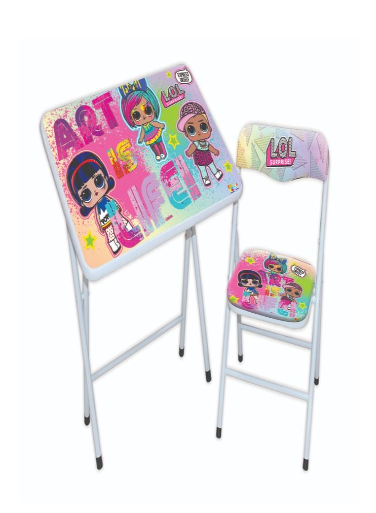 L.O.L. SURPRISE! LOL Study Table And Chair Set For Kids Multicolor 60x40x52cm