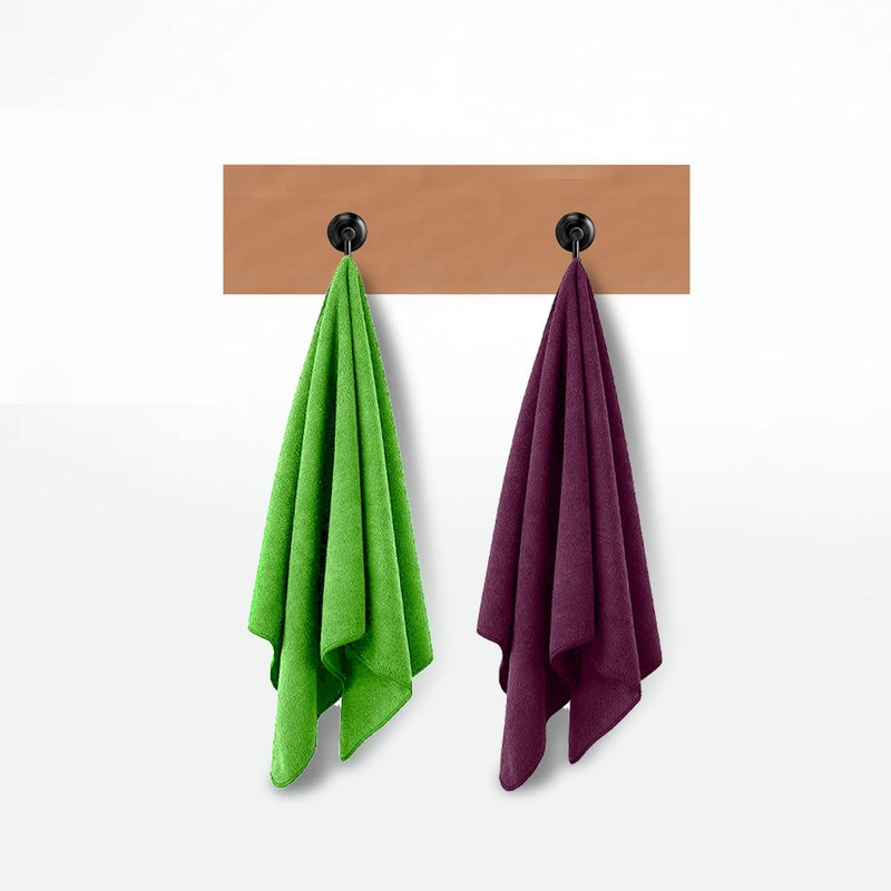 MAXOSHINE Hand Towel Set of 2-Super Soft Quick Dry Microfiber Face Towel for Women Men-Hanging Loop Napkins for Wash Basin Gym Sports Travel-40 x 60 cm - Image 1