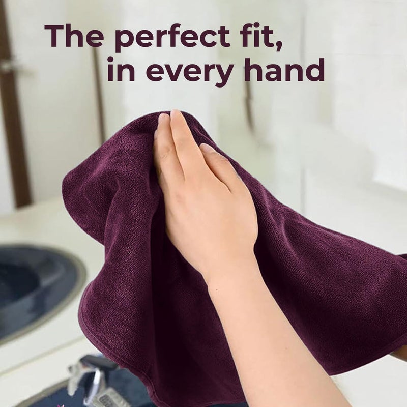 MAXOSHINE Hand Towel Set of 2-Super Soft Quick Dry Microfiber Face Towel for Women Men-Hanging Loop Napkins for Wash Basin Gym Sports Travel-40 x 60 cm - Image 3