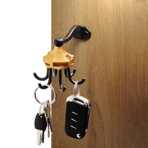 VOLO Premium Home Keys Metal Key Holder, Rotating Type, Jhummar Style - 6 Hook - Decorative Items for Home Decor, Key Holder for Home, Keychain Hangers (Jhummar Black- Rose Gold, 1) - Image 5
