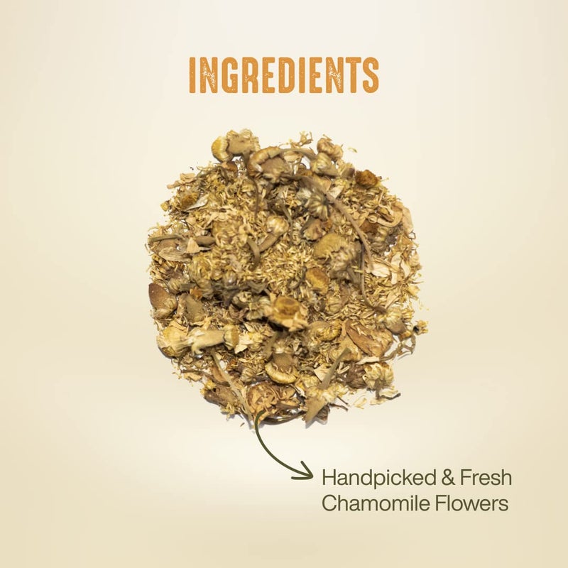 House of Hindraj | Chamomile Rani | Herbal Tea | 18 Pyramid tea Bags | Chamomile Flowers, Individually Wrapped, Gluten‚ÄëFree, Caffeine‚ÄëFree, Relaxing Green Tea, No Added Sugar | Stress Relief & Sleep Support - Image 4